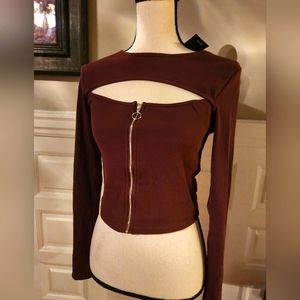 Active usa stylish brown long sleeve shirt. Brand new! Size large